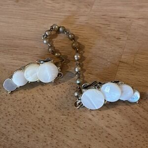 Vintage Sweater Mother of Pearl Sweater CLIP Sweater Guard Quadruple MOP